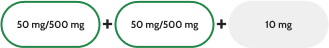 Lower strength dose: 2 doses of AKEEGA 50mg/500mg  + 1 dose of 10mg prednisone